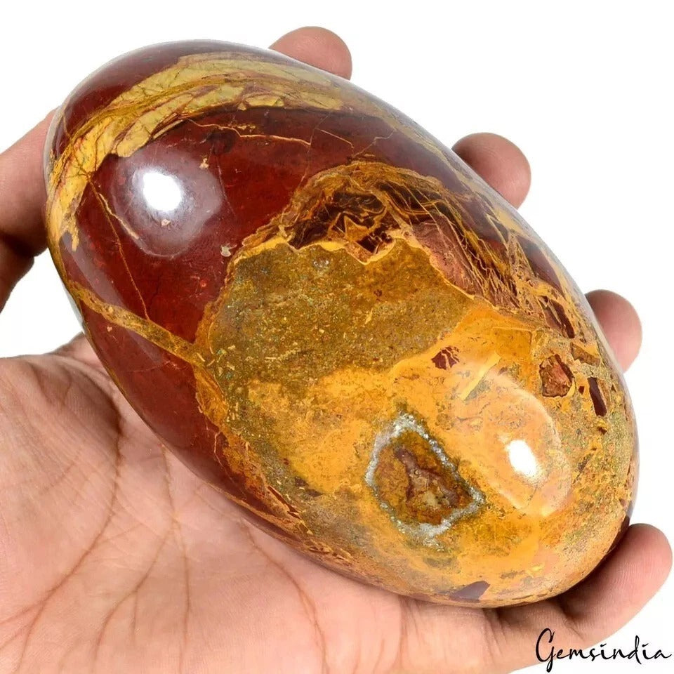 4500 Ct Natural Untreated Red Jasper Healing Crystal Mineral Egg Gems With Stand