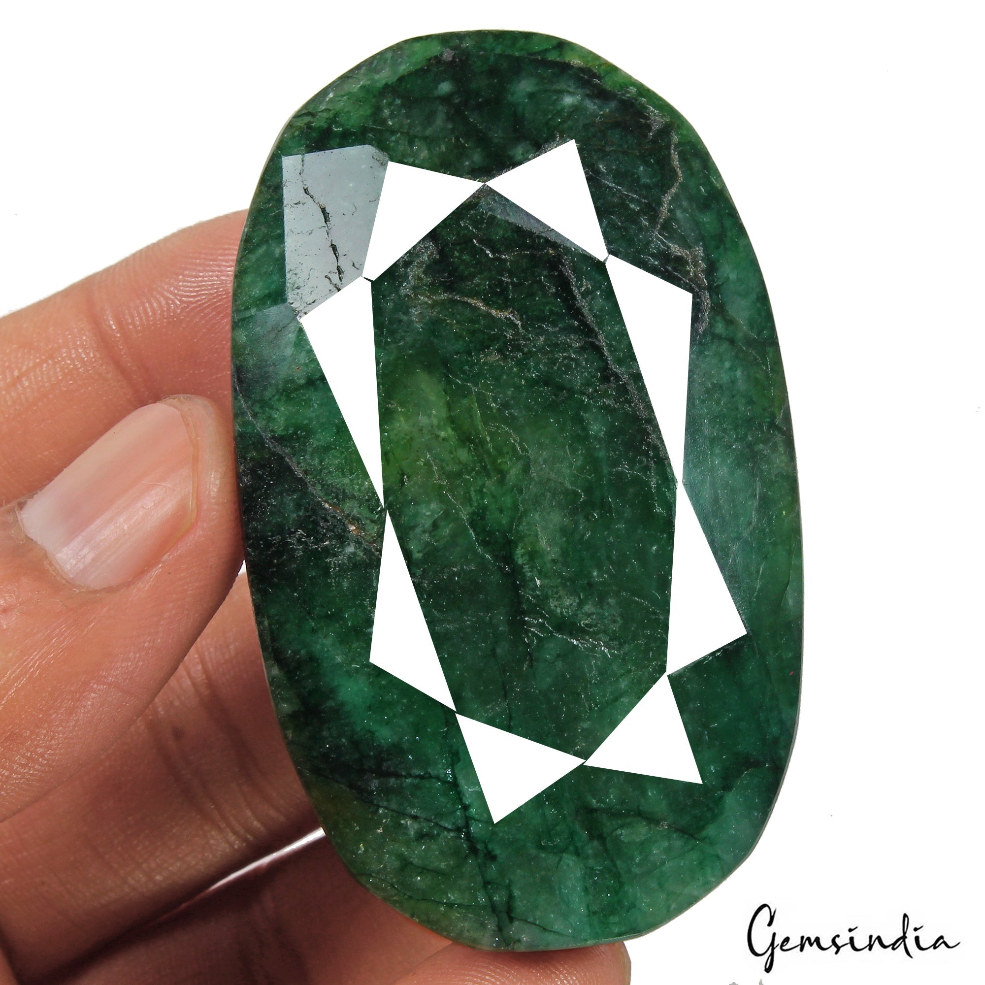 380 Ct Natural Dark Green Brazilian Emerald Oval Cut Faceted Earth Mined Gems