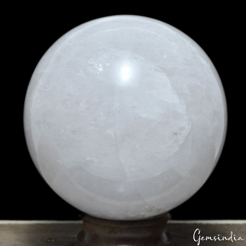 White Quartz Sphere, Untreated — 3.5 inch in diameter, 0.960 Kg (4800 Ct), Madagascar