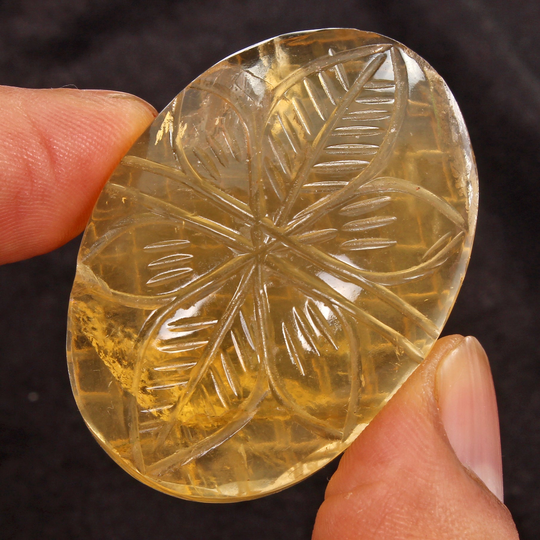 277 Ct Natural Yellow Fluorite Beautiful Floral Carving Loose Untreated Gemstone