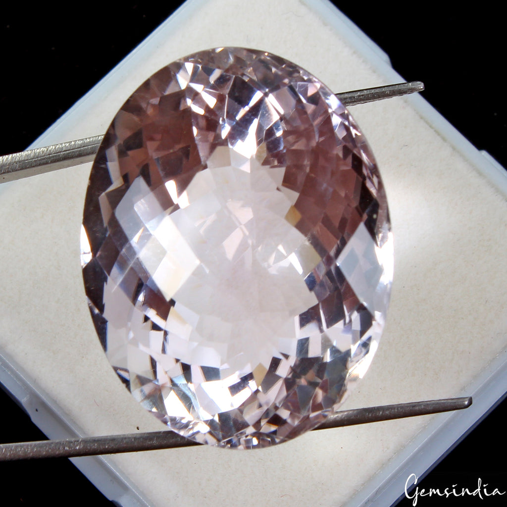58.30 Ct Natural Lavender Color Amethyst Oval Checker cut Bolivian Huge Gemstone