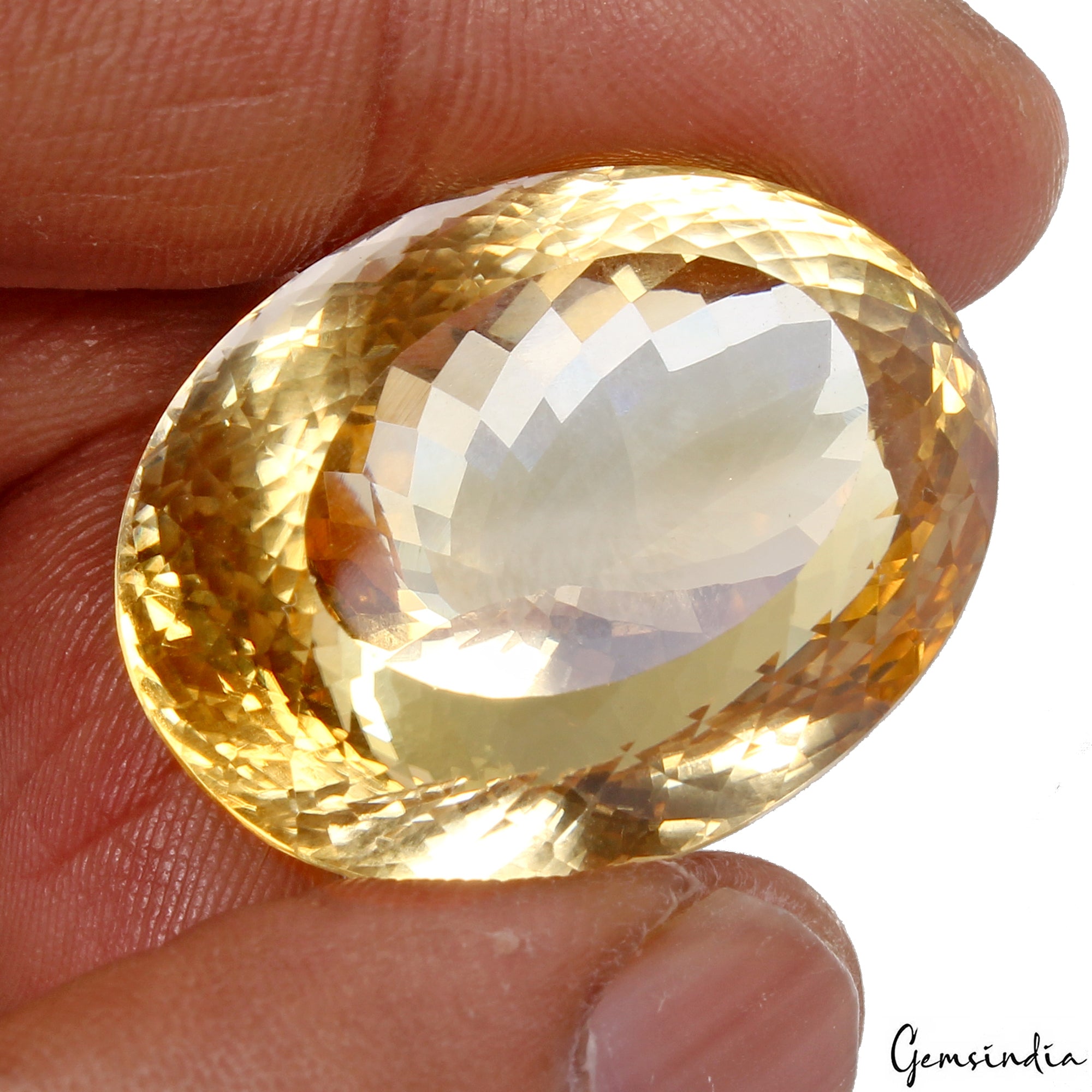 Citrine Loose Gemstone, Untreated, Yellow — 30x22x22mm, 81.60 Ct, Brazil