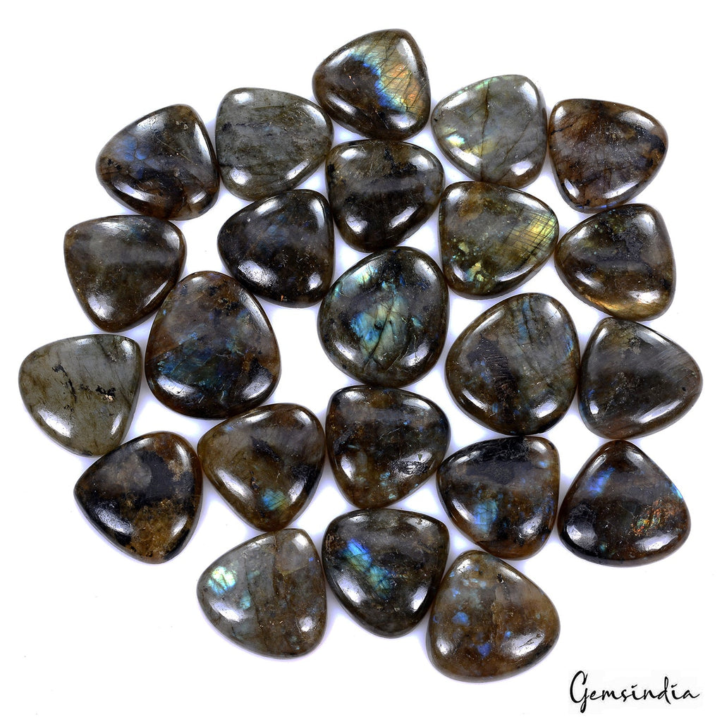 1020 Ct Natural Untreated Multi Shine Labradorite Trillion Cab Loose Gems lot