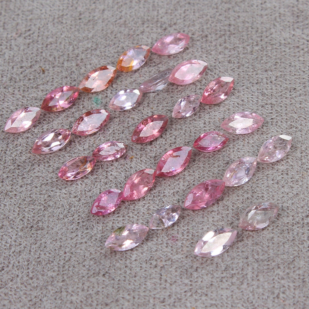 27 Pcs/3-4mm Natural Pink Rubellite Tourmaline AAA Marquise Loose Certified Gems