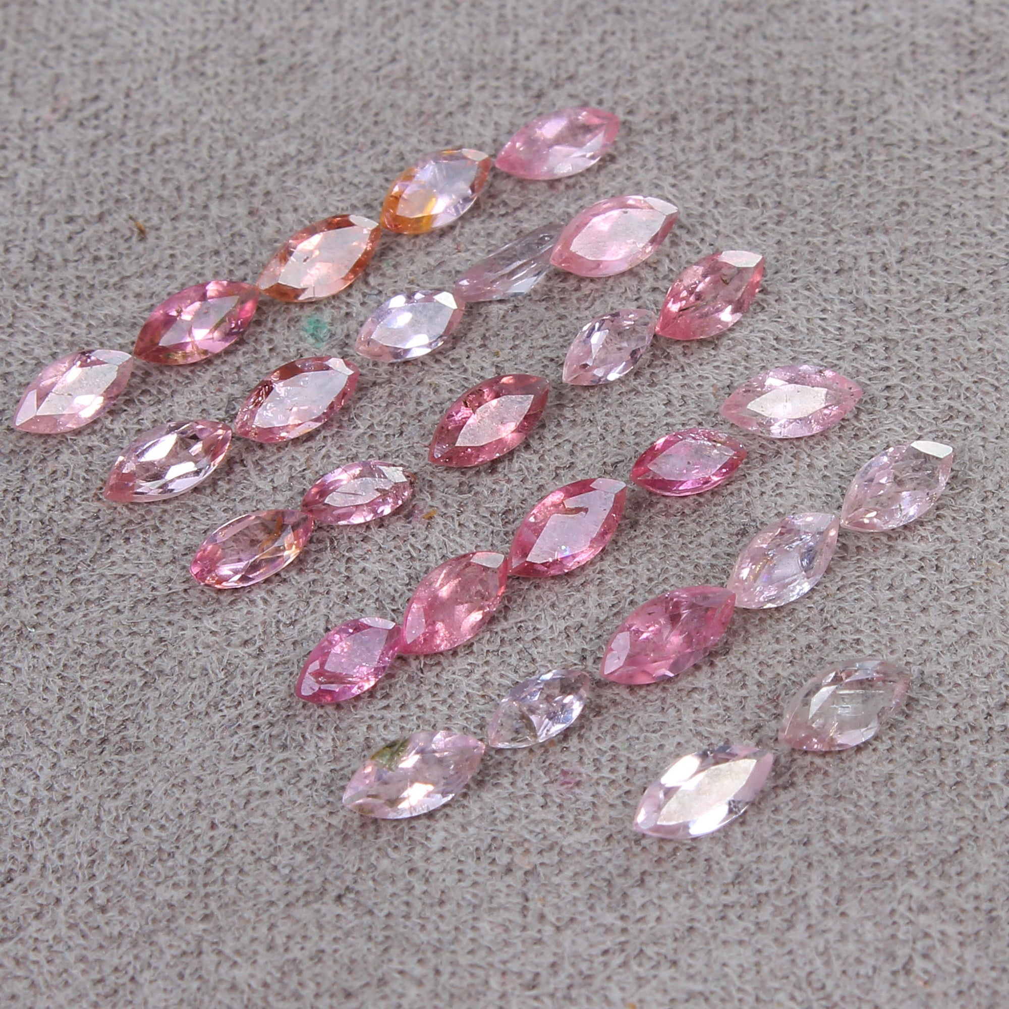 27 Pcs/3-4mm Natural Pink Rubellite Tourmaline AAA Marquise Loose Certified Gems