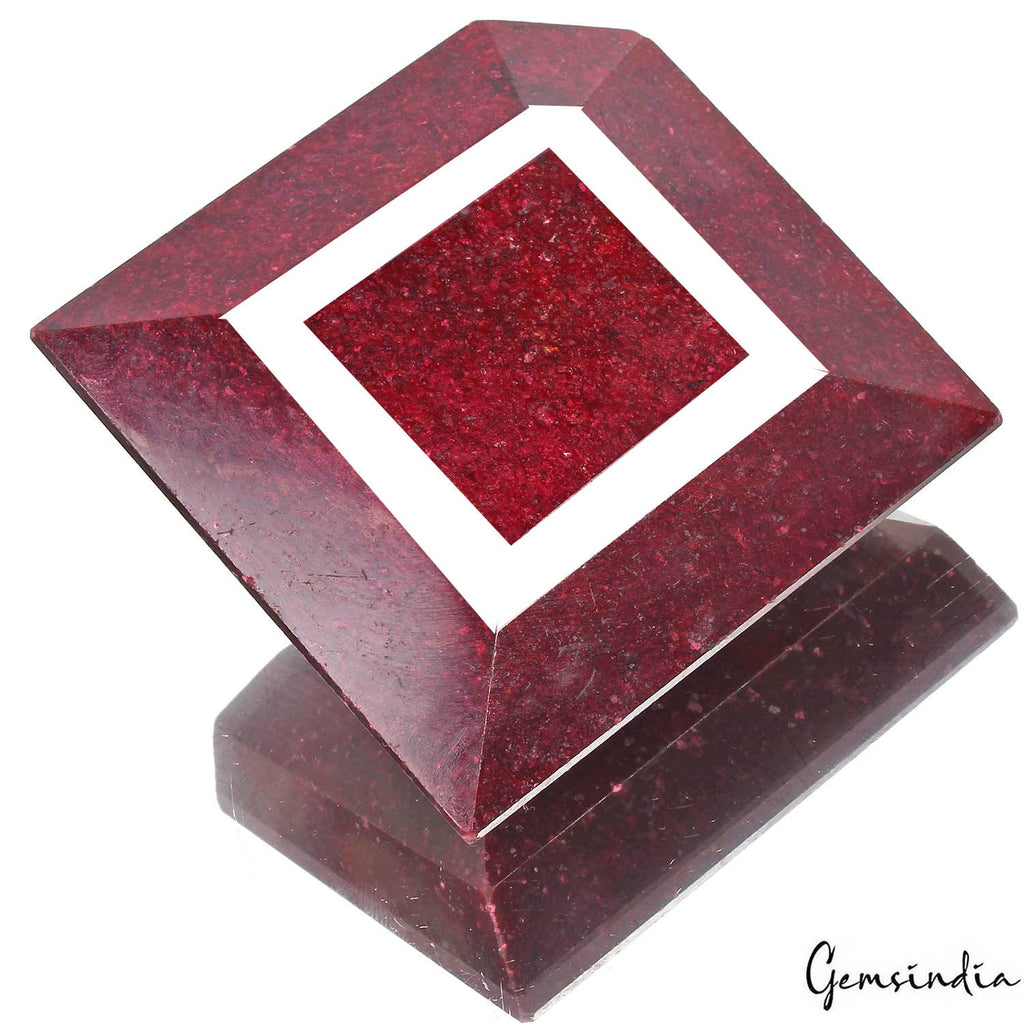 Certified 2040 Ct Natural Dark Blood Red Ruby Fancy Cut Huge Size Loose Gemstone