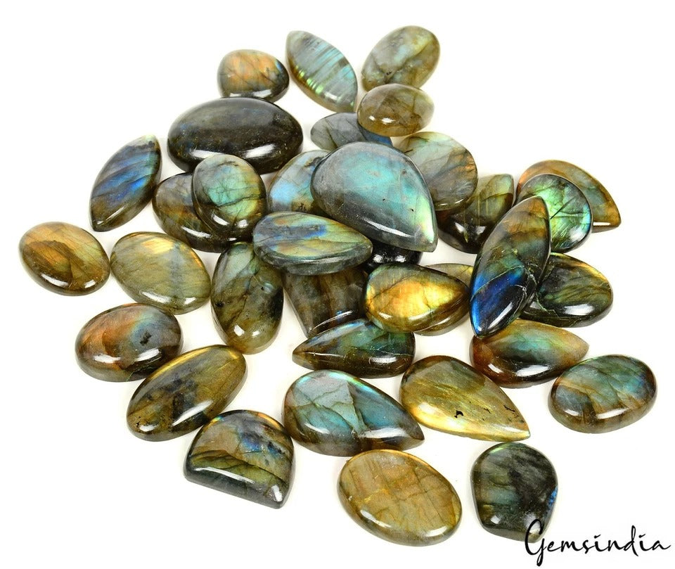 19-36MM Multi Fire Labradorite Mix Shape Cabochon Loose Wholesale Gemstones Lot