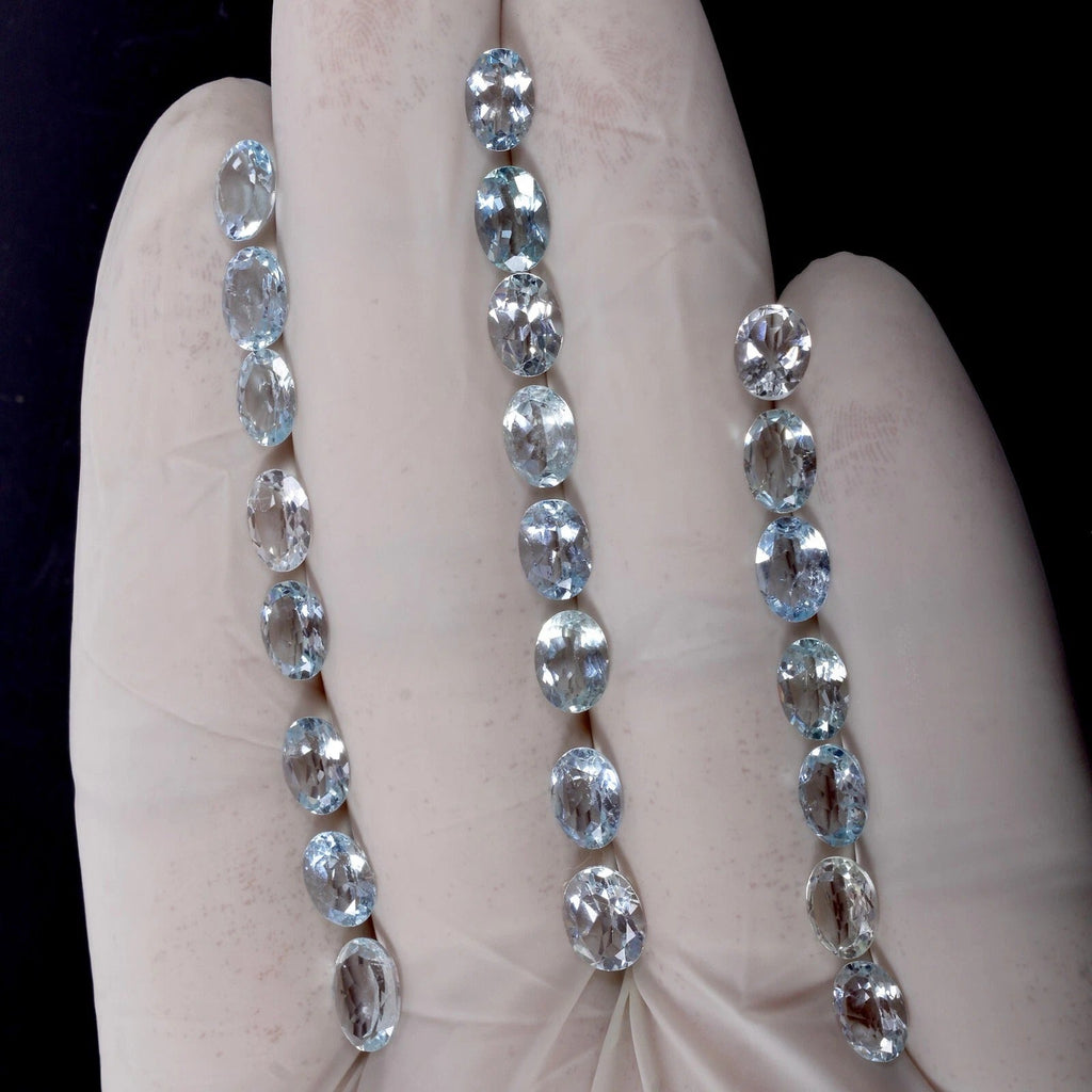 Certified 15.90 Ct/23 Pcs Natural Blue Aquamarine Oval Cut Rare Gems For jewelry