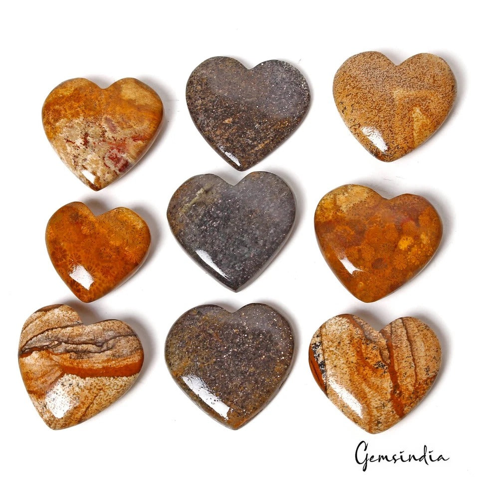Mini Healing Crystal Heart Gemstone Heart Crystal Pendant Accessories 9 Pcs Lot