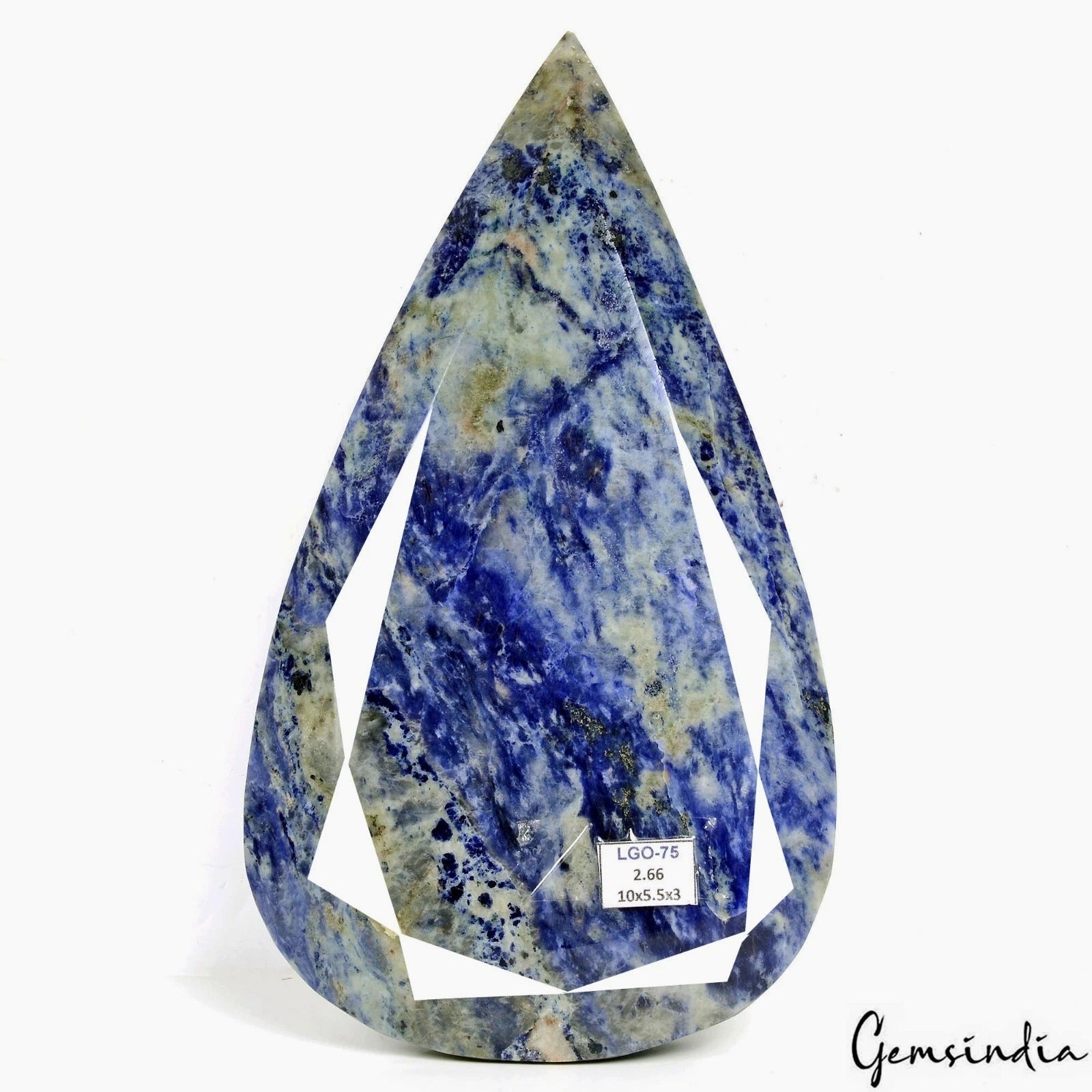 2.6 kilo Natural Blue Sodalite Pear Earth-Mined Top Quality Untreated Gemstone