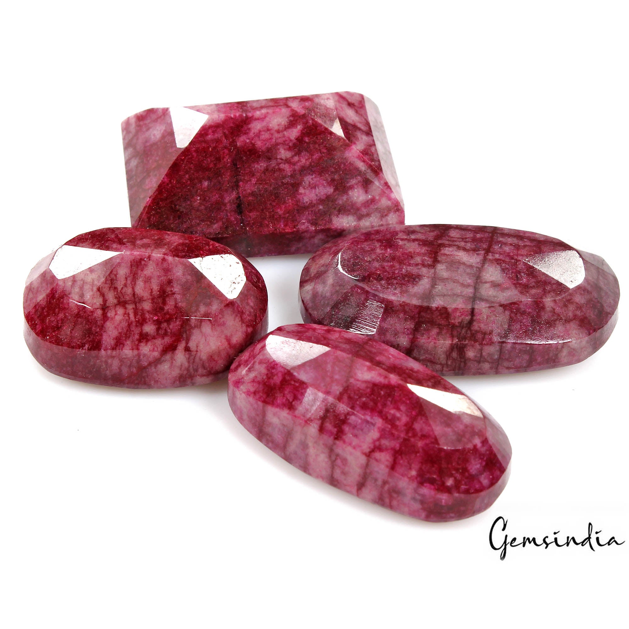 500 Ct/4 Pcs Natural USA Red Beryl Bixbite Mix Faceted Loose Gems Wholesale Lot