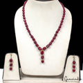 241.20 Ct Natural Red Ruby Oval Beaded Handmade Single Strand Necklace & Earring