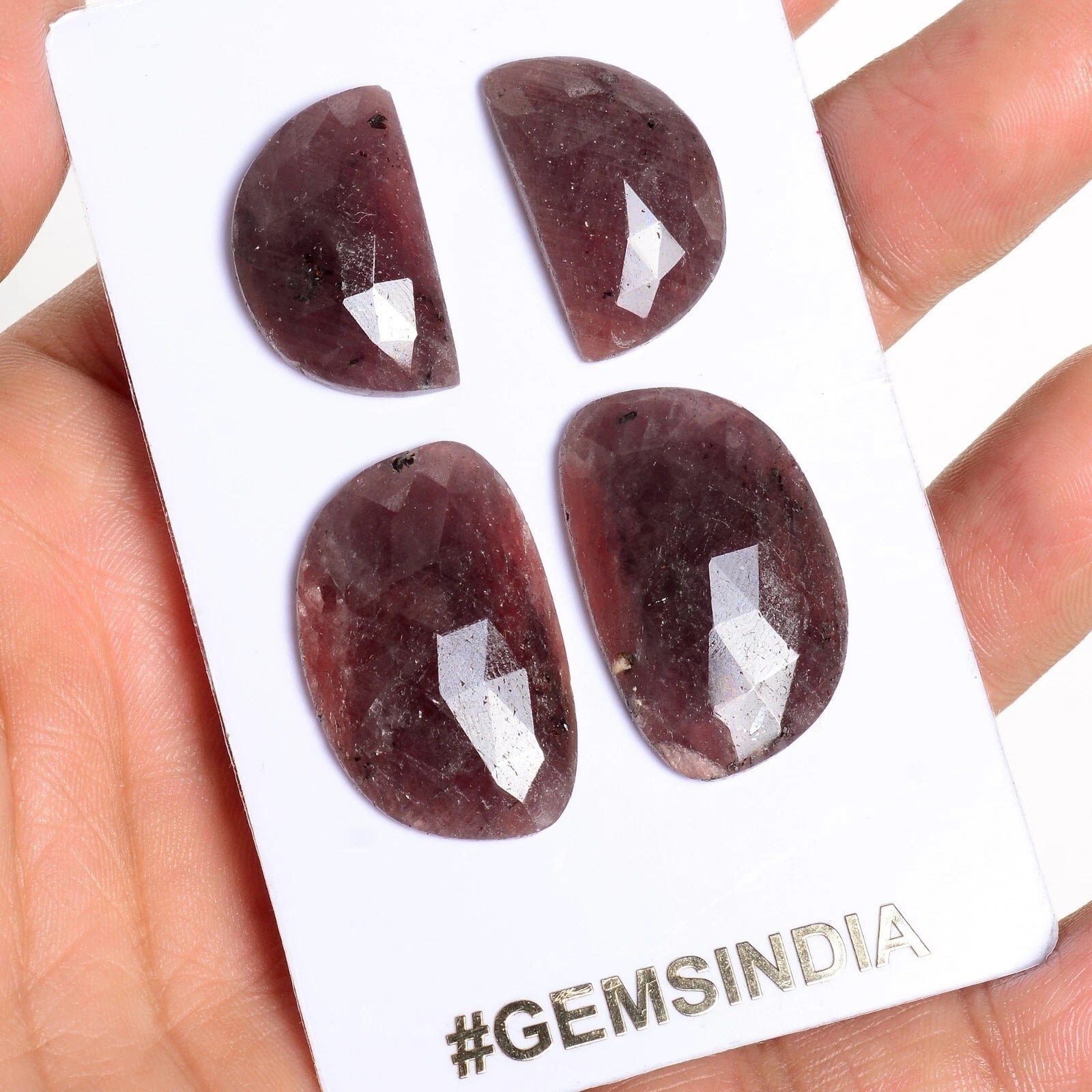 94.20 Cts/2 Pair Natural Untreated Ruby Fancy Checker cut Loose Gems For Jewelry