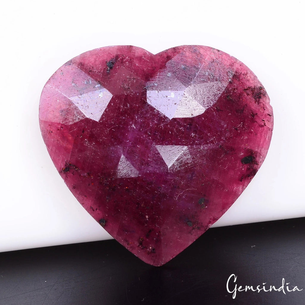 Ruby Loose Gemstone, Color Enhanced, Dark Red — 29x31x6 mm, 49.30 Ct, Madagascar