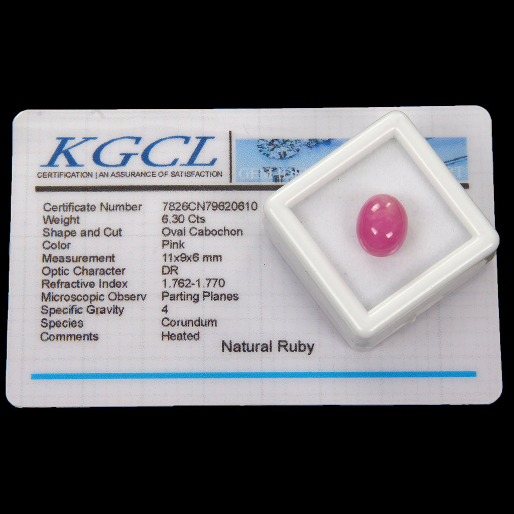 Certified 6.30 Cts Natural Pink Star Ruby Oval Cab Rare Loose Gem For Ring-RH