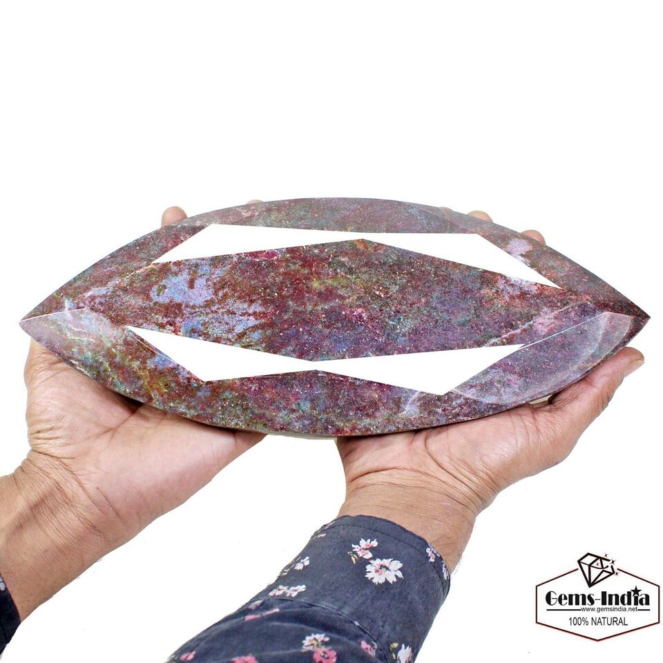 3.1 Kilo Natural Red Ruby Untreated Madagascar Marquise Large Gemstone W Stand