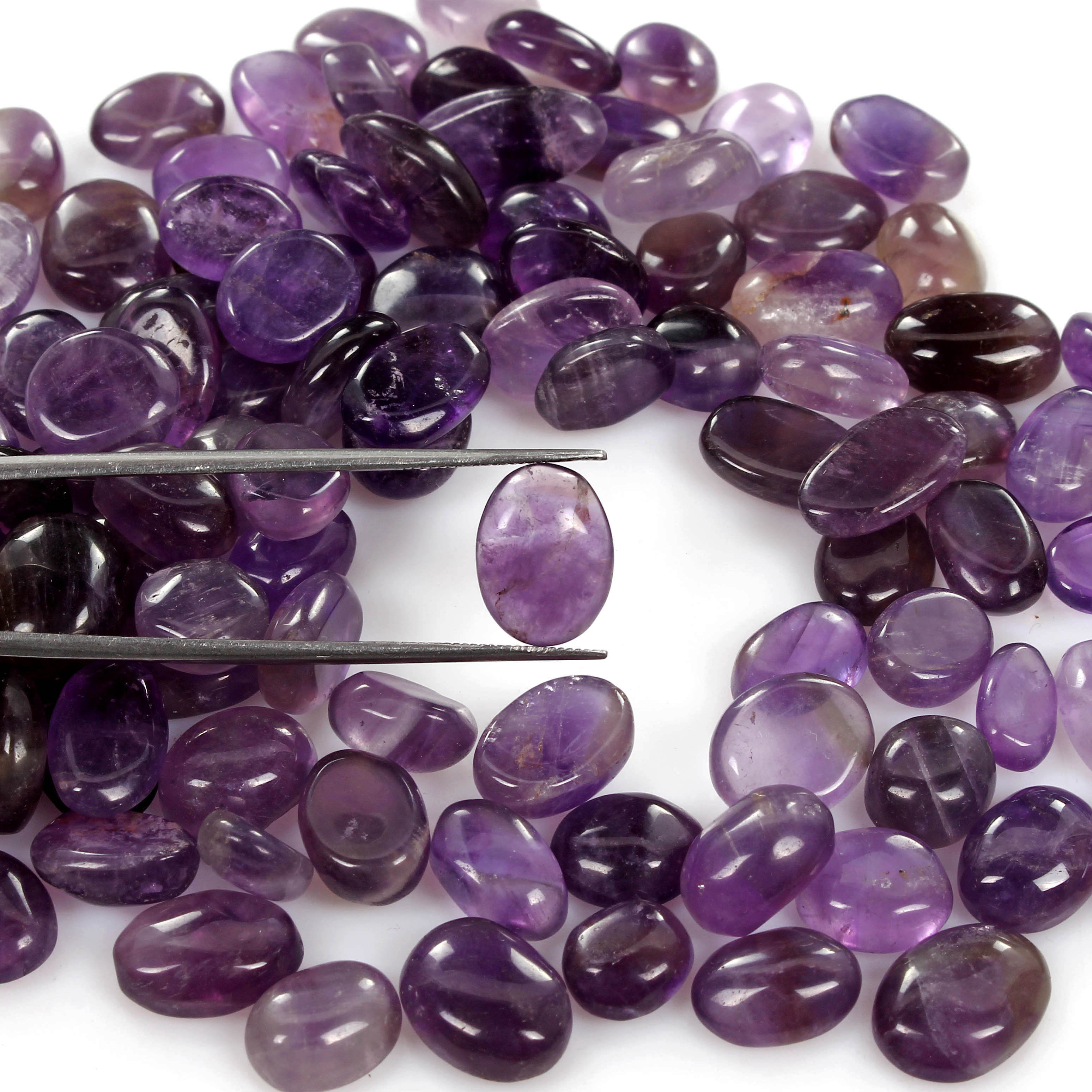 440 Ct Natural Untreated Purple Amethyst Mix Cabochon Loose Gemstone Lot 104 Pcs