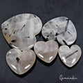 360 Cts/5 Pcs Natural Untreated Rutile Quartz Heart Shape Loose Gems For Jewelry