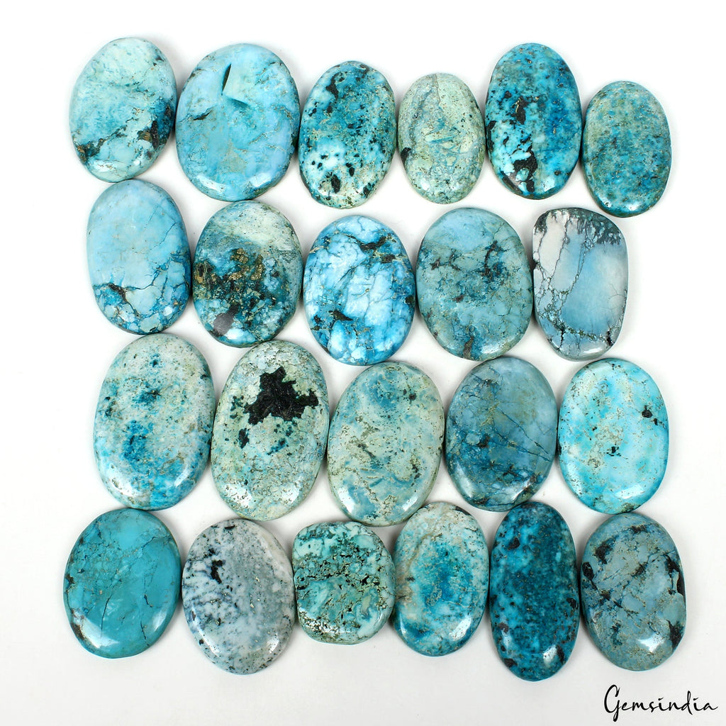 3200 Ct/22 Pcs Natural Designer Blue Turquoise Cabochon Loose Wholesale Gems Lot