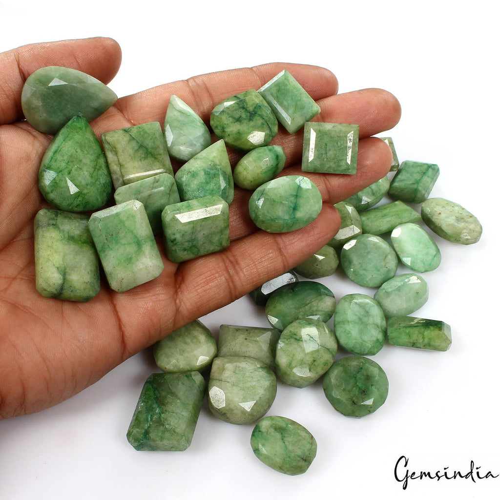 1140 Cts/36 Pcs Natural Green Brazilian Emerald Mix Cut Loose Wholesale Gems Lot