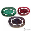 1250 Ct Natural Ruby Emerald Sapphire Lot 3 Pcs Oval Cut Loose Gemstones 50-61mm