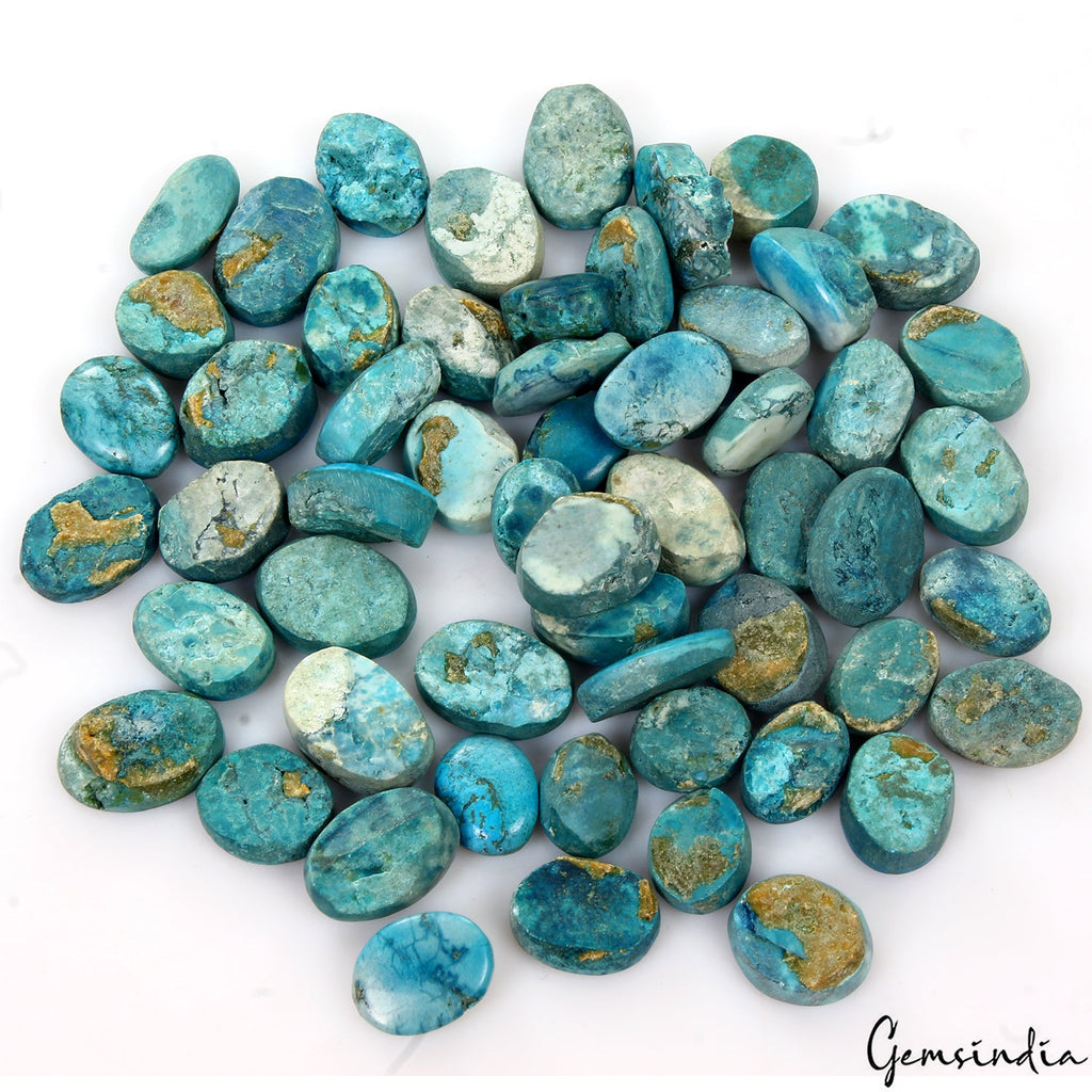 680 Cs 57 Pcs Natural Blue Turquoise Oval Cab 13-18mm Loose Gems Wholesale Lot