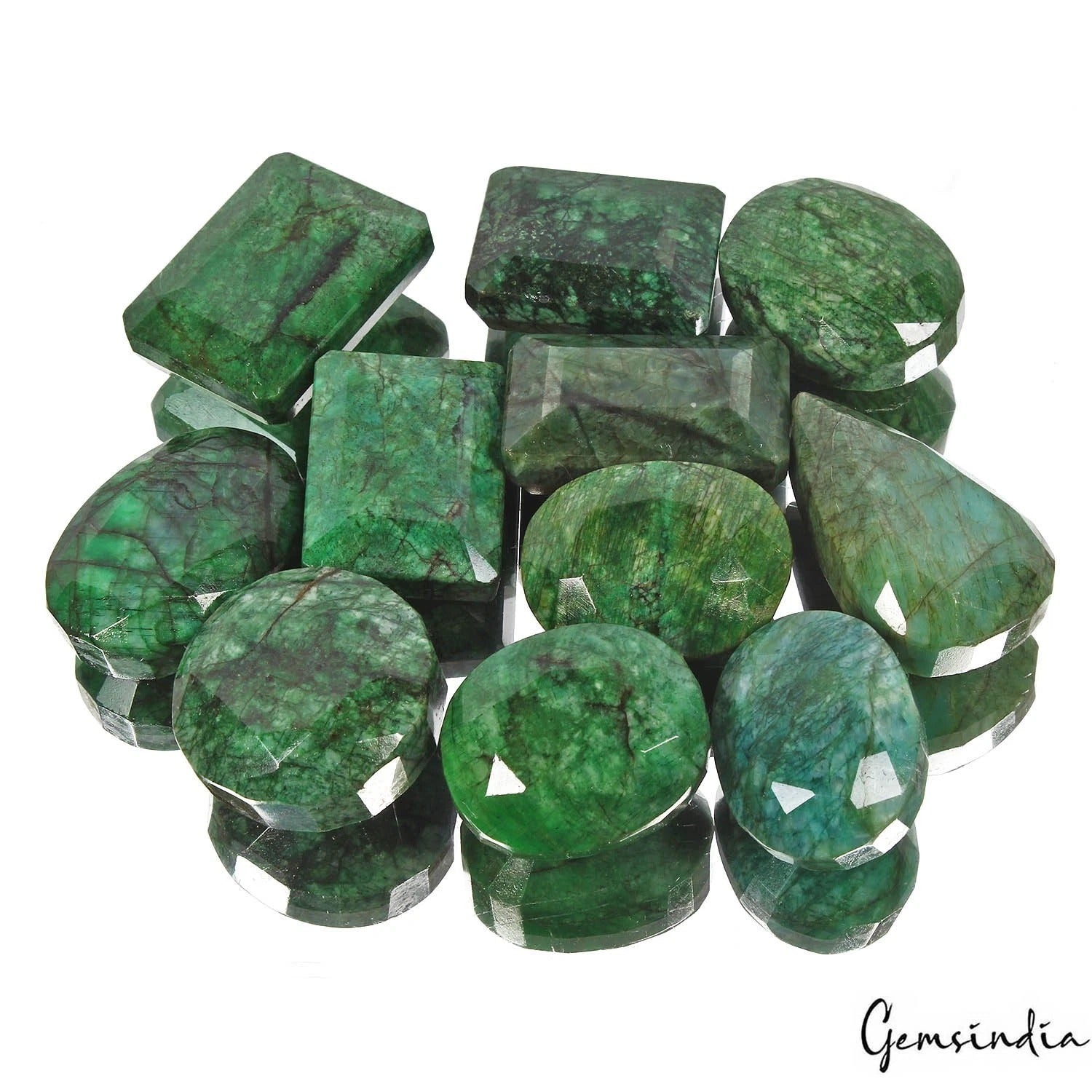 3500 Cts/11 Pcs Natural Brazilian Green Emerald Mix Cut Loose Wholesale Gems Lot