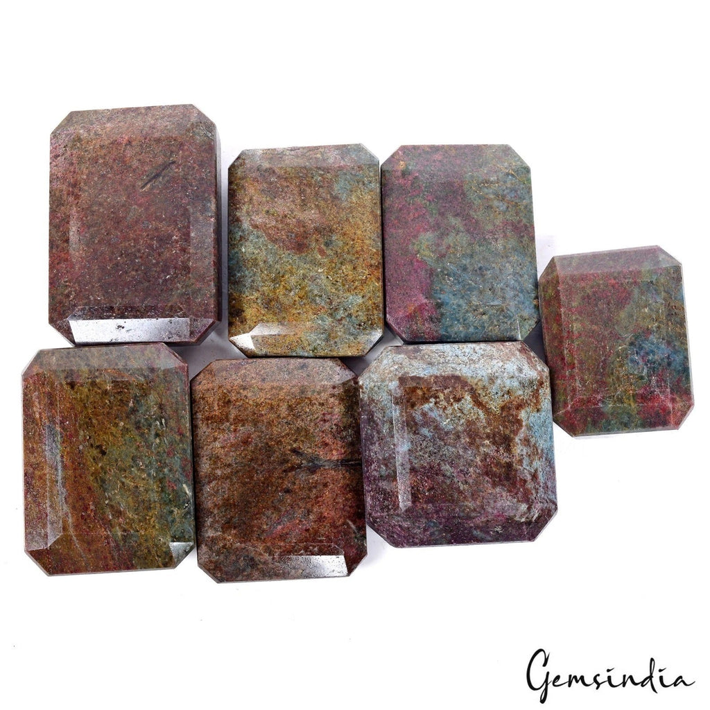 6250 Ct Natural Untreated Ruby Kyanite Octagon Cut Huge Size Loose Gemstones 7Pc
