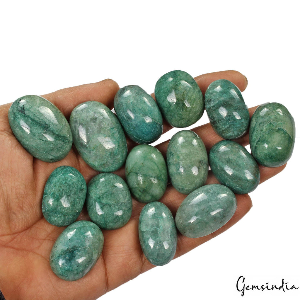 1020 Ct/14 Pcs Natural Brazilian Green Emerald Oval Cab Loose Gems Wholesale Lot