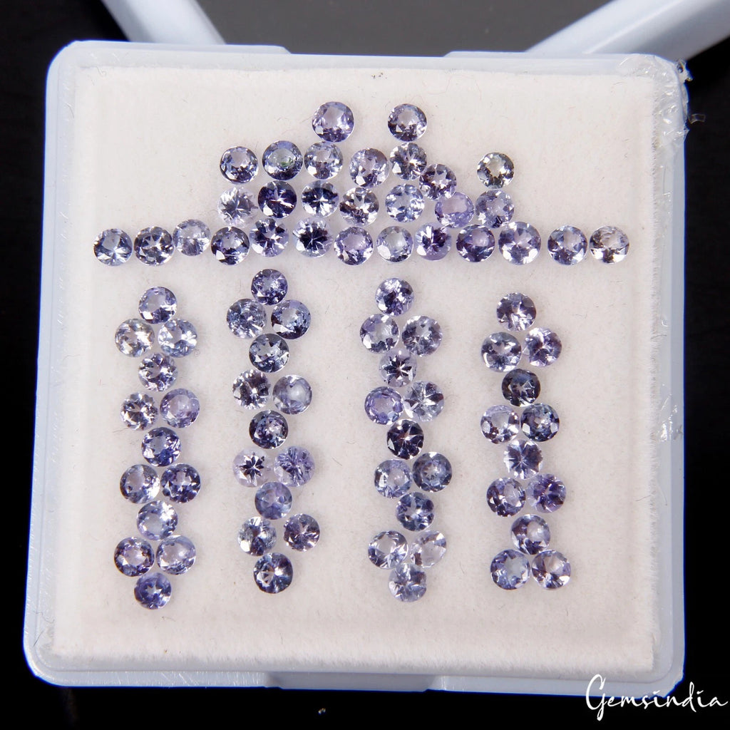Tanzanite Lot, Loose Gemstone, Untreated, Violet — 80 Pieces, 2mm To 2.5 mm, 5.60 Ct