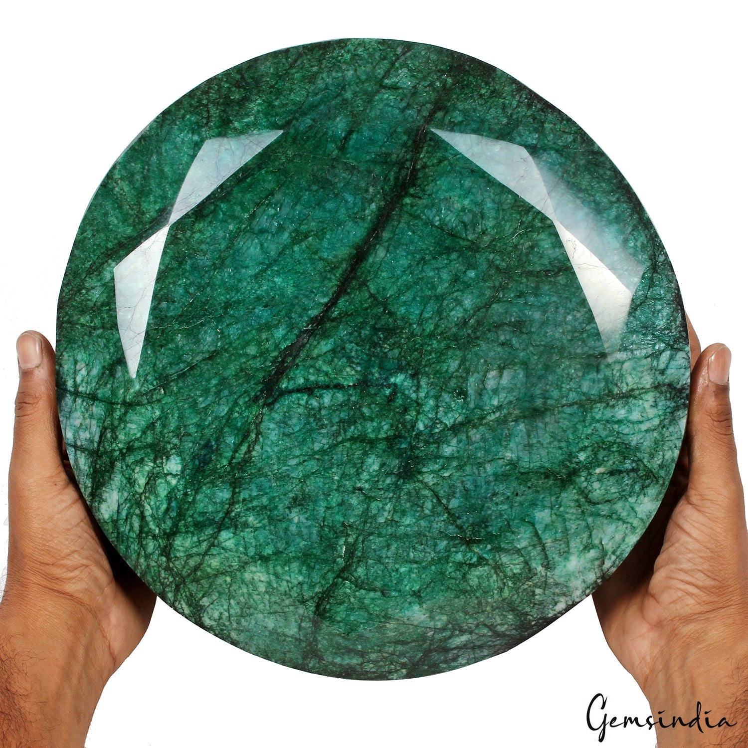 Giant 23.85 Kg Natural Emerald Brazil Gemstone - Huge Round Cut 11" Masterpiece