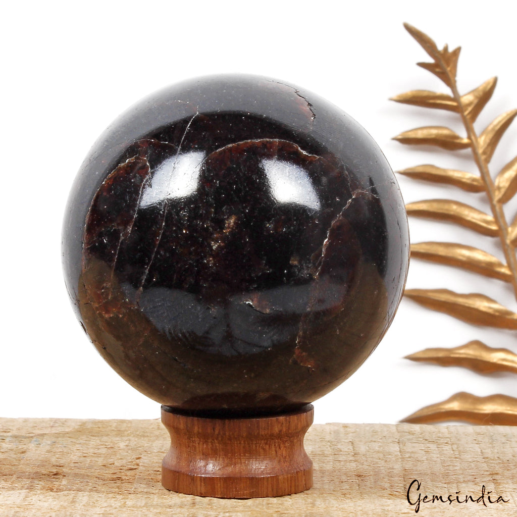2.3" 486g Deep Red Garnet Sphere Polished Natural Gemstone Crystal Mineral Ball