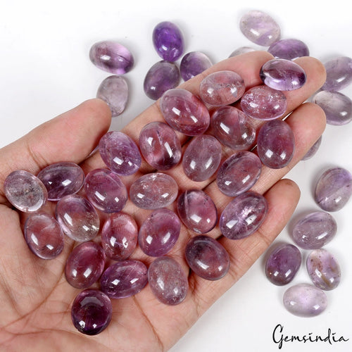 Amethyst Lot, Cabochon, Untreated, Purple — 44 Pieces, 17mm to 19mm, 770 Ct, Brazil