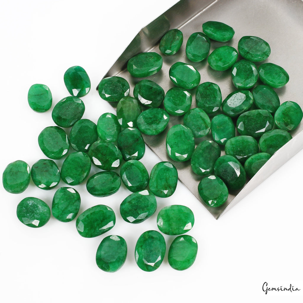Certified Colombian Natural Green Emerald 570 Ct Oval Cut Loose Gemstones~50 Pcs