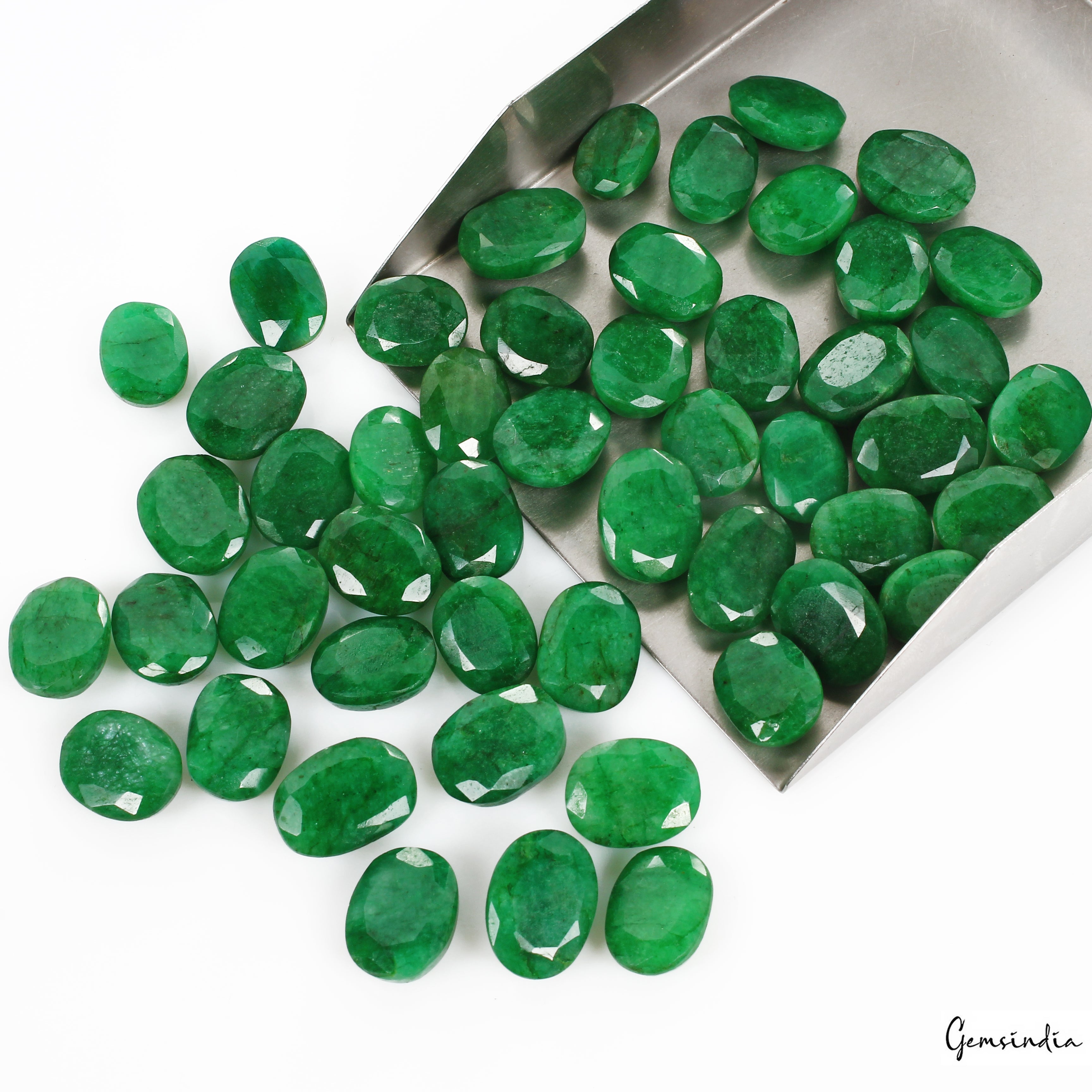 Certified Colombian Natural Green Emerald 570 Ct Oval Cut Loose Gemstones~50 Pcs