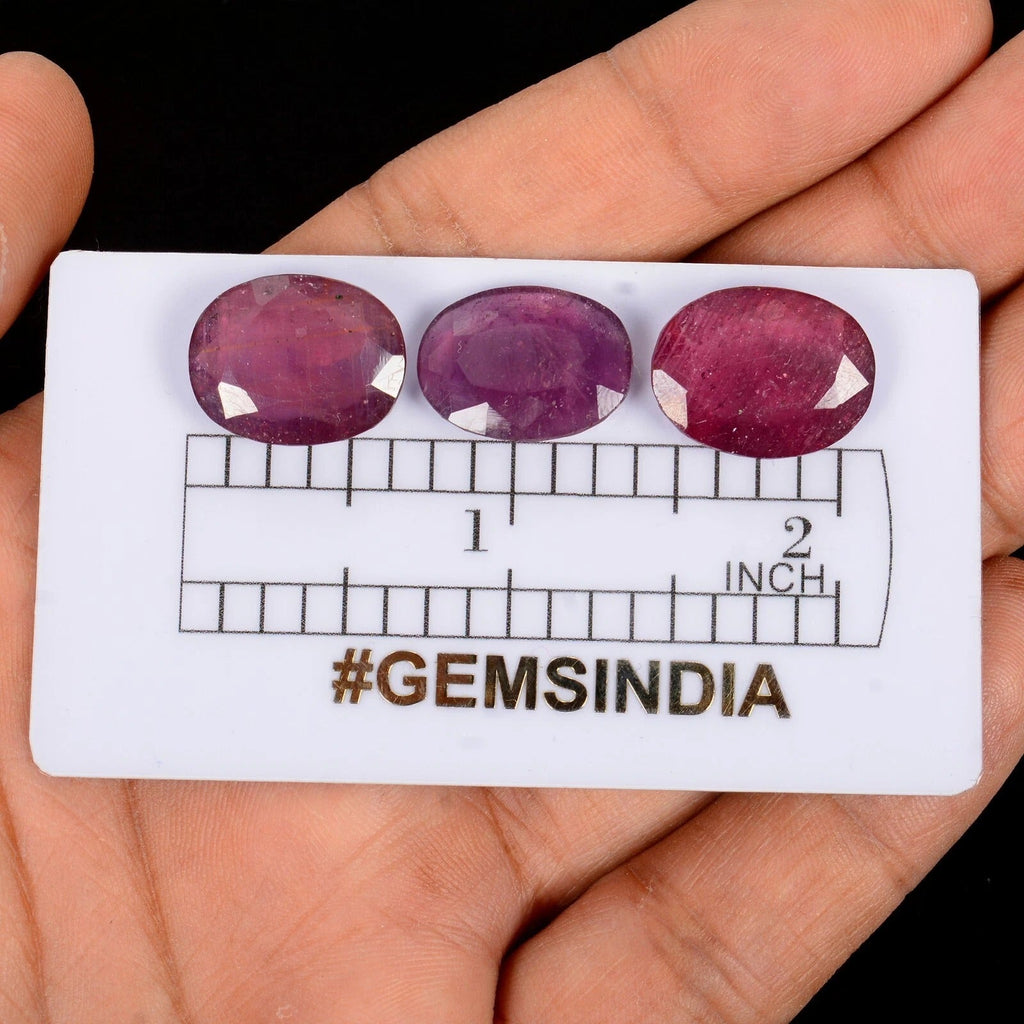 36.00 Ct 26x12-26x13mm Lot Oval Cut Natural Red Ruby - Heated, Mozambique Gems