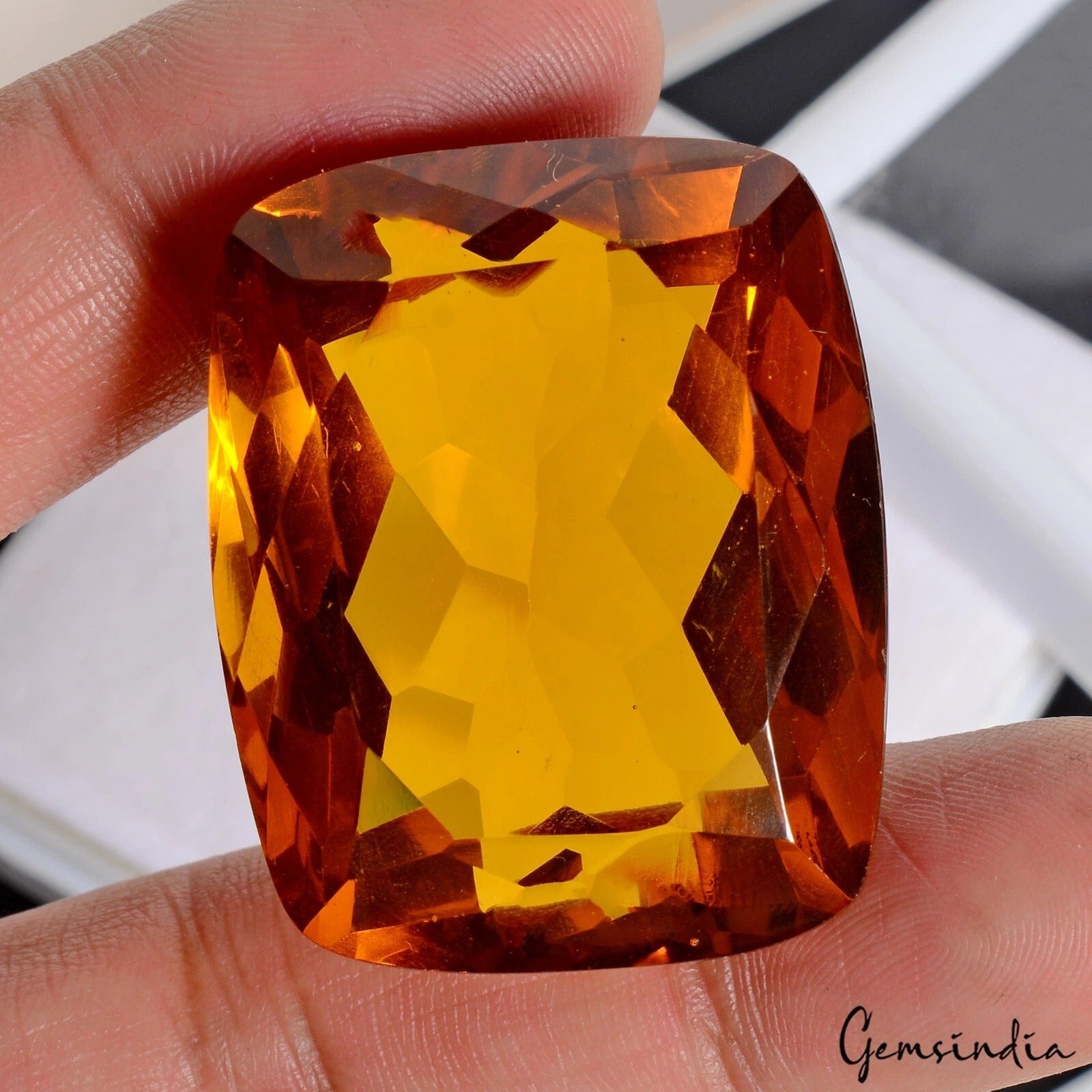 166.80 Ct Lab-created Gem Hydrothermal Orange Cushion Cut Tourmaline For Pendant