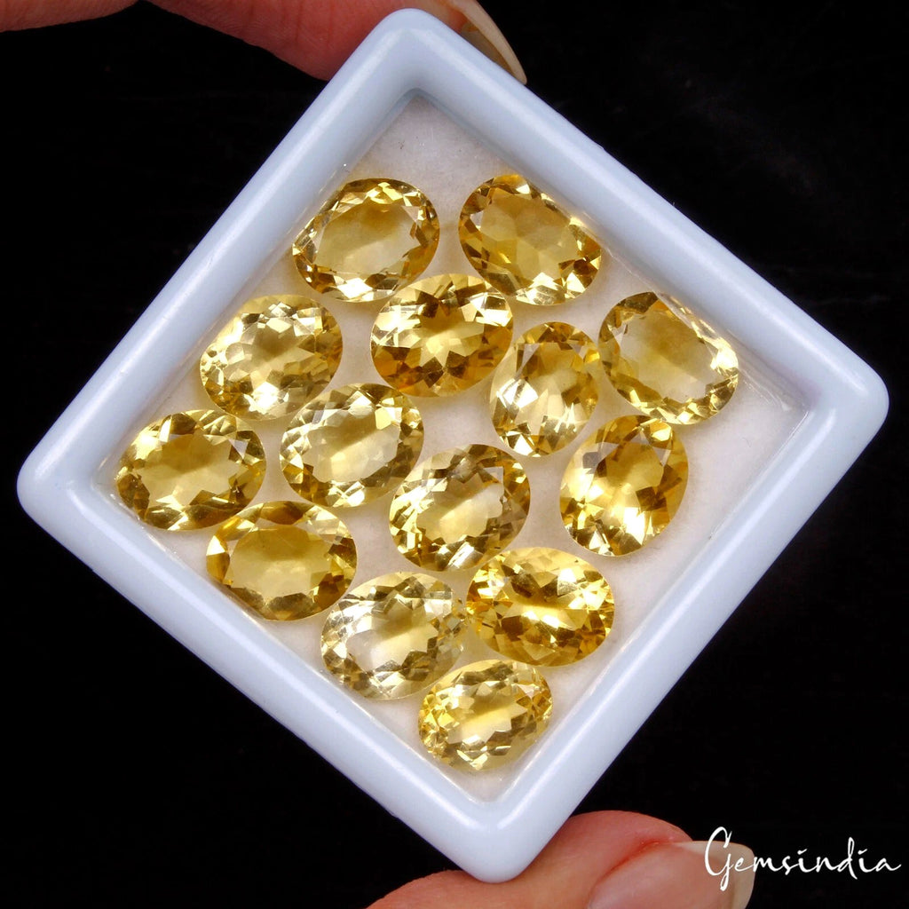 29.40 Ct/ 9x7mm Natural Yellow Citrine Oval Cut Loose Unheated Gemstones, Brazil