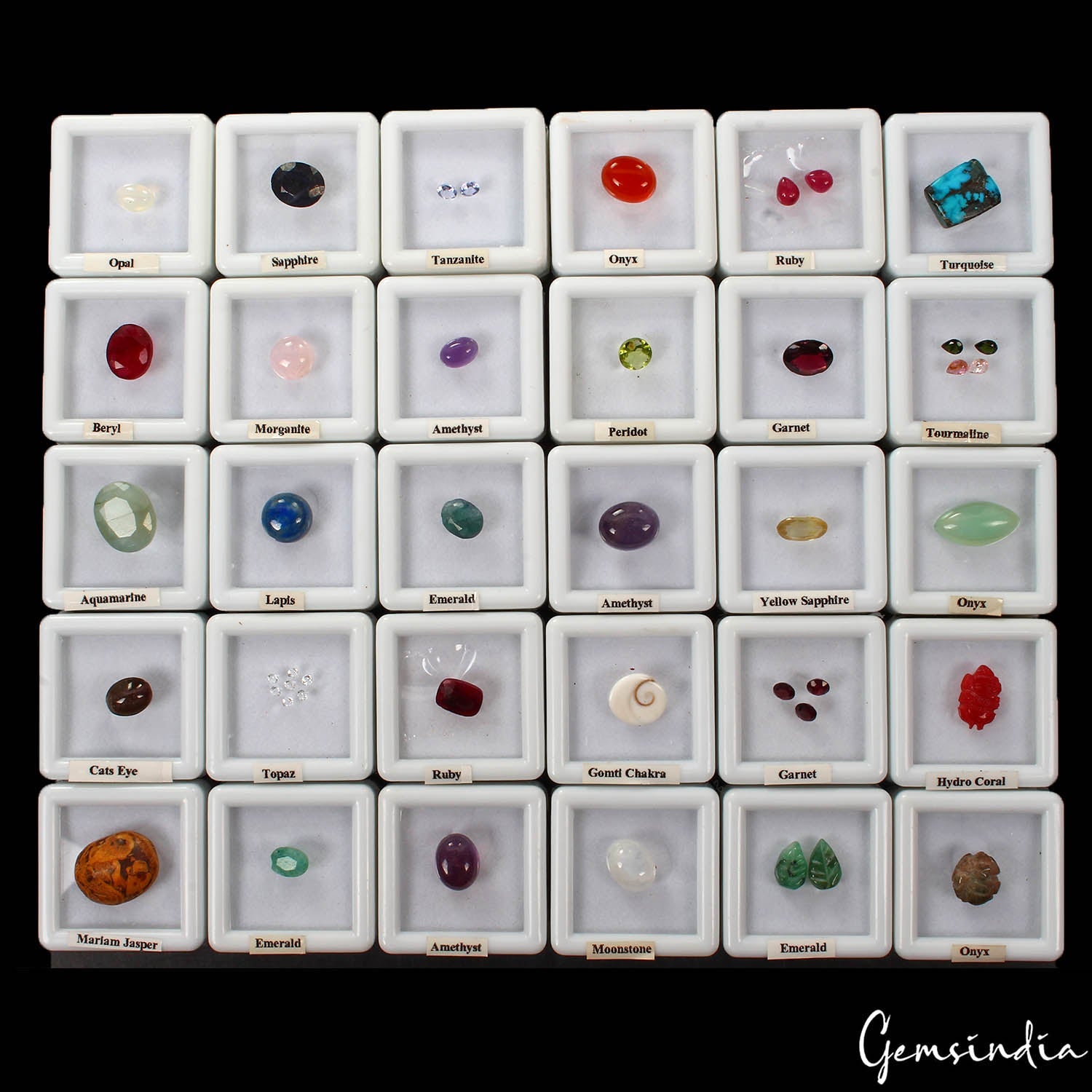 44 Pcs~ Estate Genuine Loose Multi Gemstones Collection Lot in Handmade Wood Box