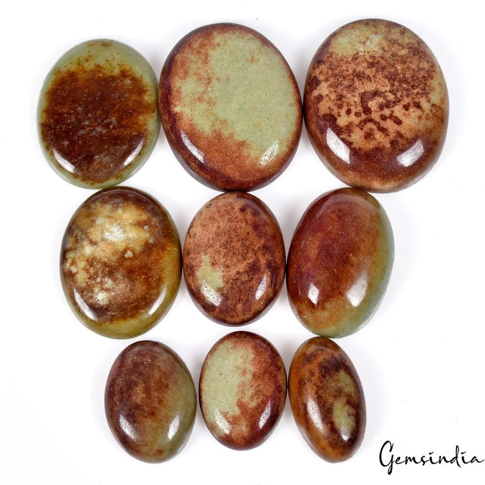 220 Ct Natural Grade A Jadeite Jade Lot Untreated Oval Cabochons Real Gemstones