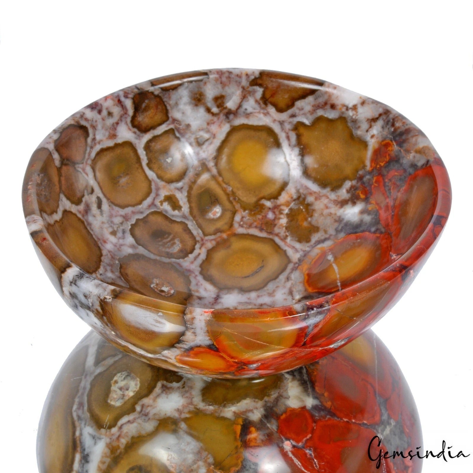 3600 Cts Orbicular Jasper Home Decorative Hand Carved Good Energy Gem Bowl ~6.3"