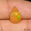 Certified 2.90 Cts Natural Welo Multi Fire Ethiopian Opal Pear Cab Gem For Ring