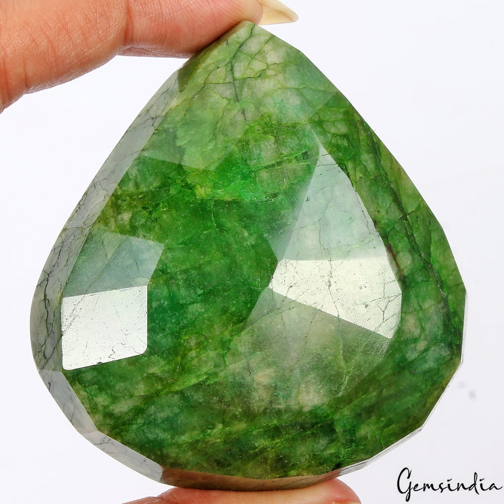 Certified 730 Ct Natural Green Emerald Pear Cut Loose Earth mined Huge Gemstone