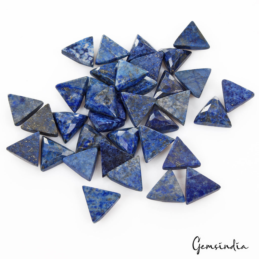 192.90 Cts/36 Pcs Natural Blue Lapis Lazuli Trillion Calibrated Gems For Jewelry