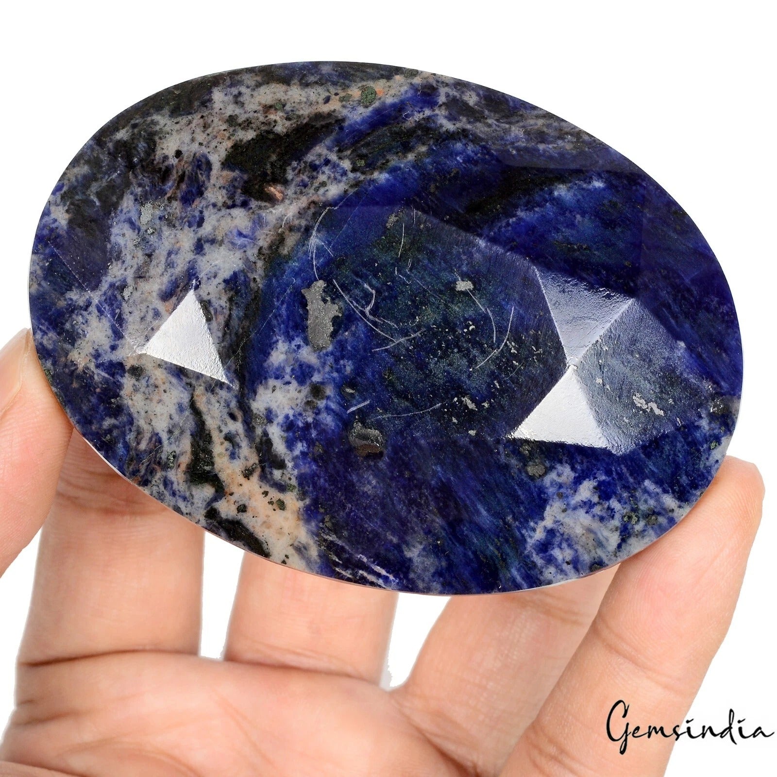 1200 Cts Natural Untreated Blue Sodalite Oval Faceted Cut Loose Huge Size Gem