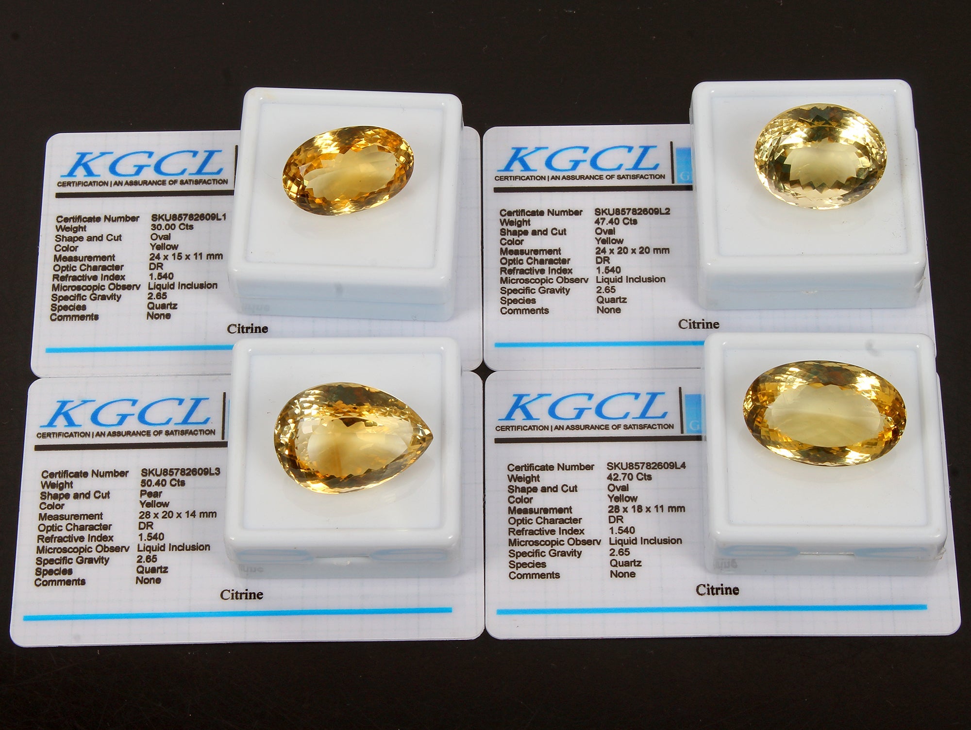 170.50 Ct Natural Citrine Certified Brazilian Yellow Mix Cut Loose Gemstone 4Pc