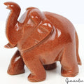 750Ct Natural Glittering Sunstone Elephant Hand Crafted Sculpture/Home Decor Art