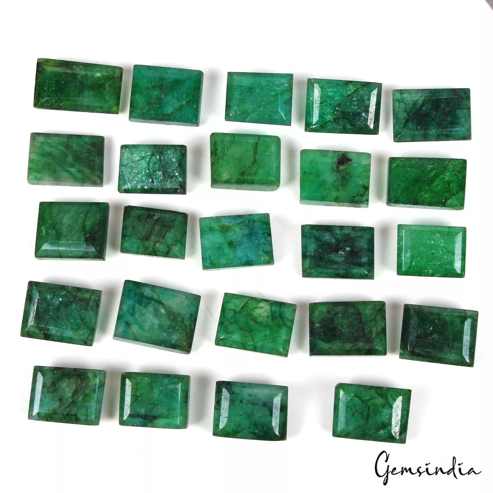 480 Ct/24 Pcs Natural Dark Green Brazilian Emerald Baguette Cut Loose Gems Lot