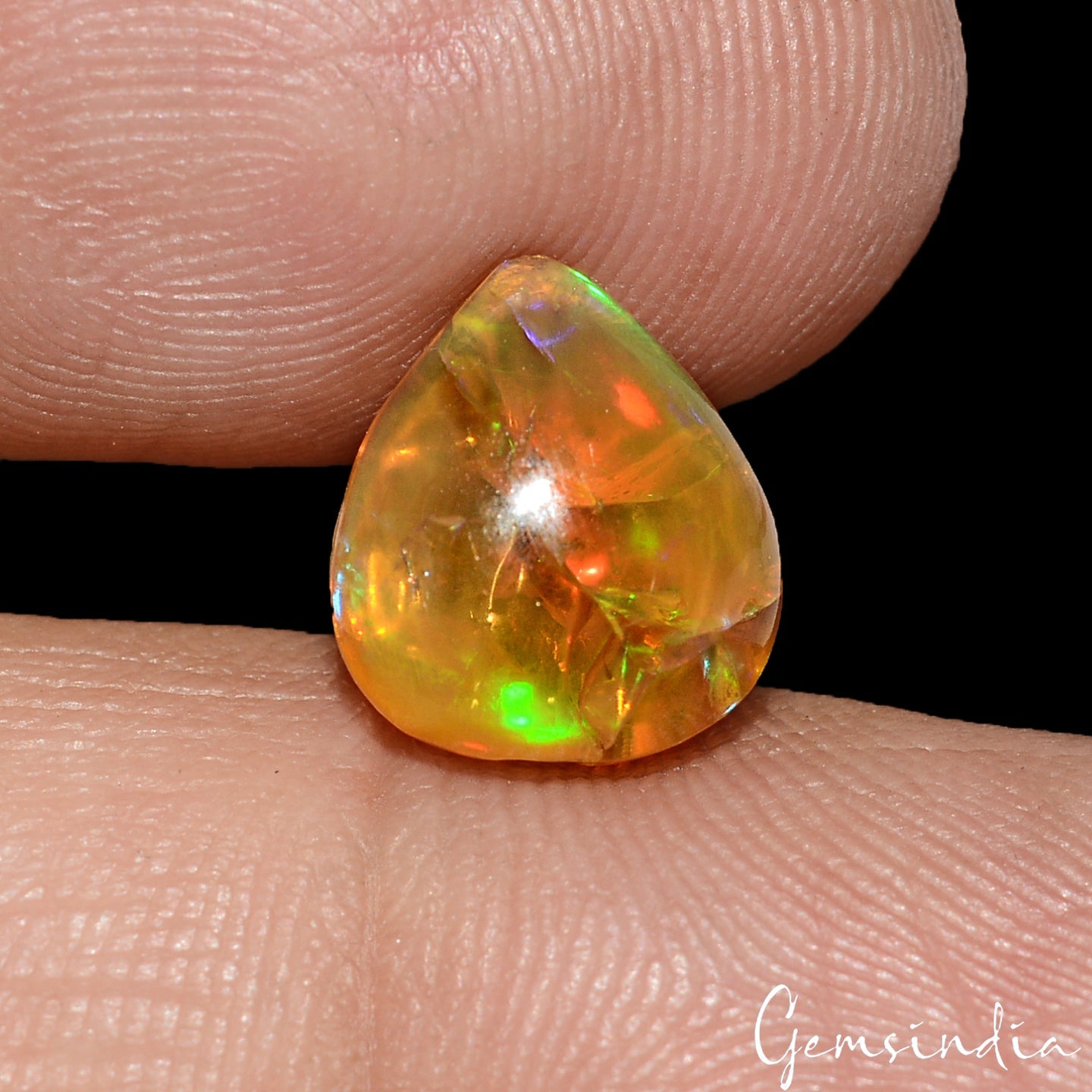 2.70 Cts Natural Flashy Ethiopian Opal 10x8mm Huge Pear Untreated Loose Gemstone