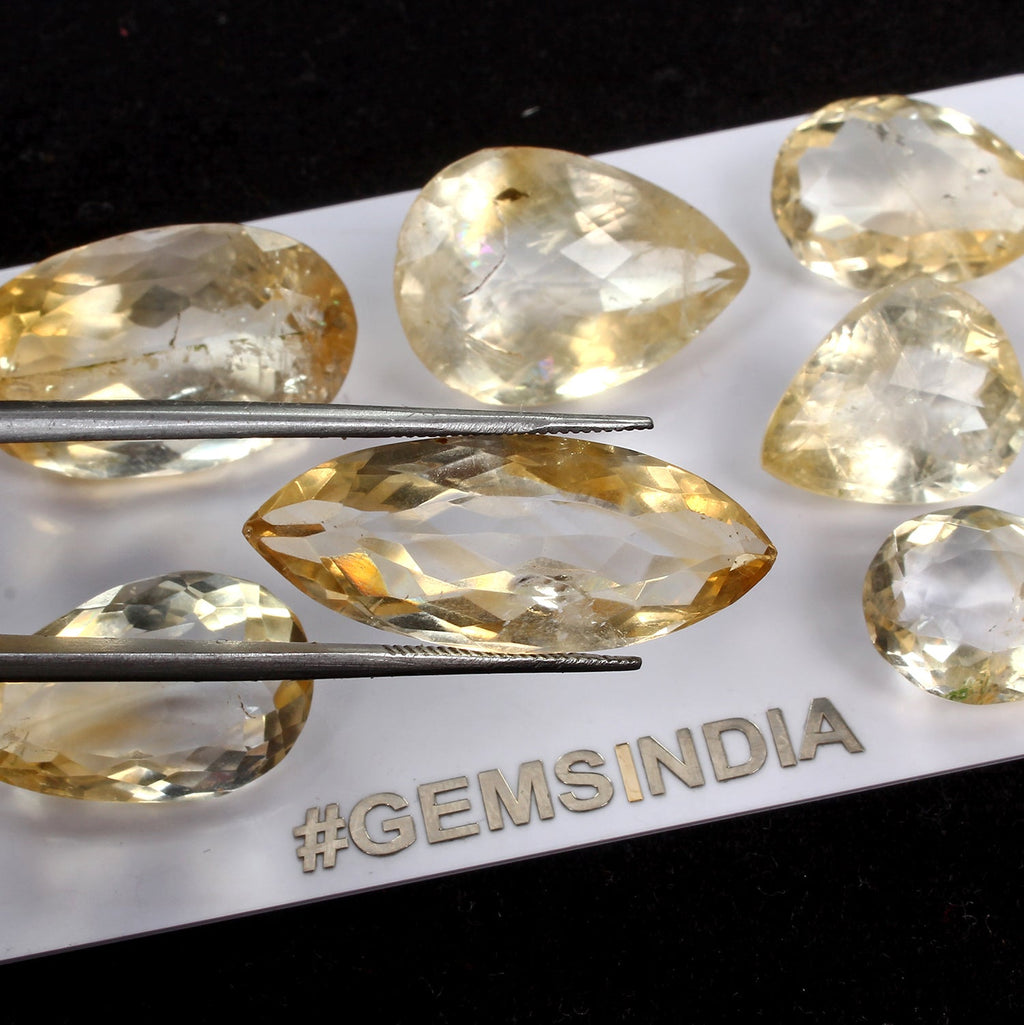 17-29mm Natural Yellow Citrine Mix Cut Loose Gem Lot For Jewelry Making 122.50Ct